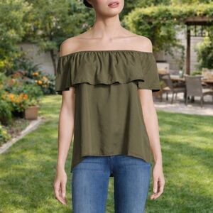 SANCTUARY MISHA RUFFLED POPOVER TOP